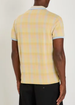 Logo-embroidered herringbone cotton polo shirt