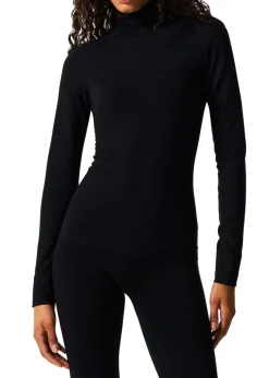 Logo-embroidered high-neck thermal top