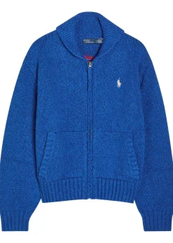 Logo-embroidered hooded cotton-knit jumper