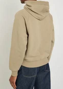 Logo-embroidered hooded cotton sweatshirt