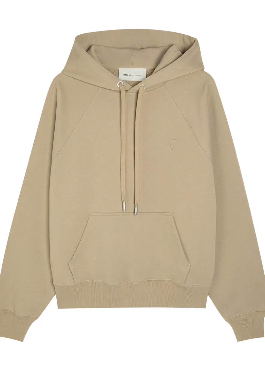 Logo-embroidered hooded cotton sweatshirt