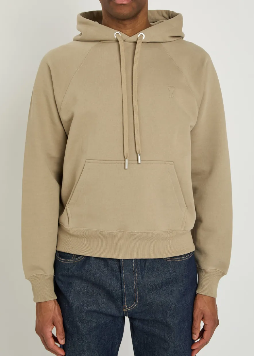 Logo-embroidered hooded cotton sweatshirt
