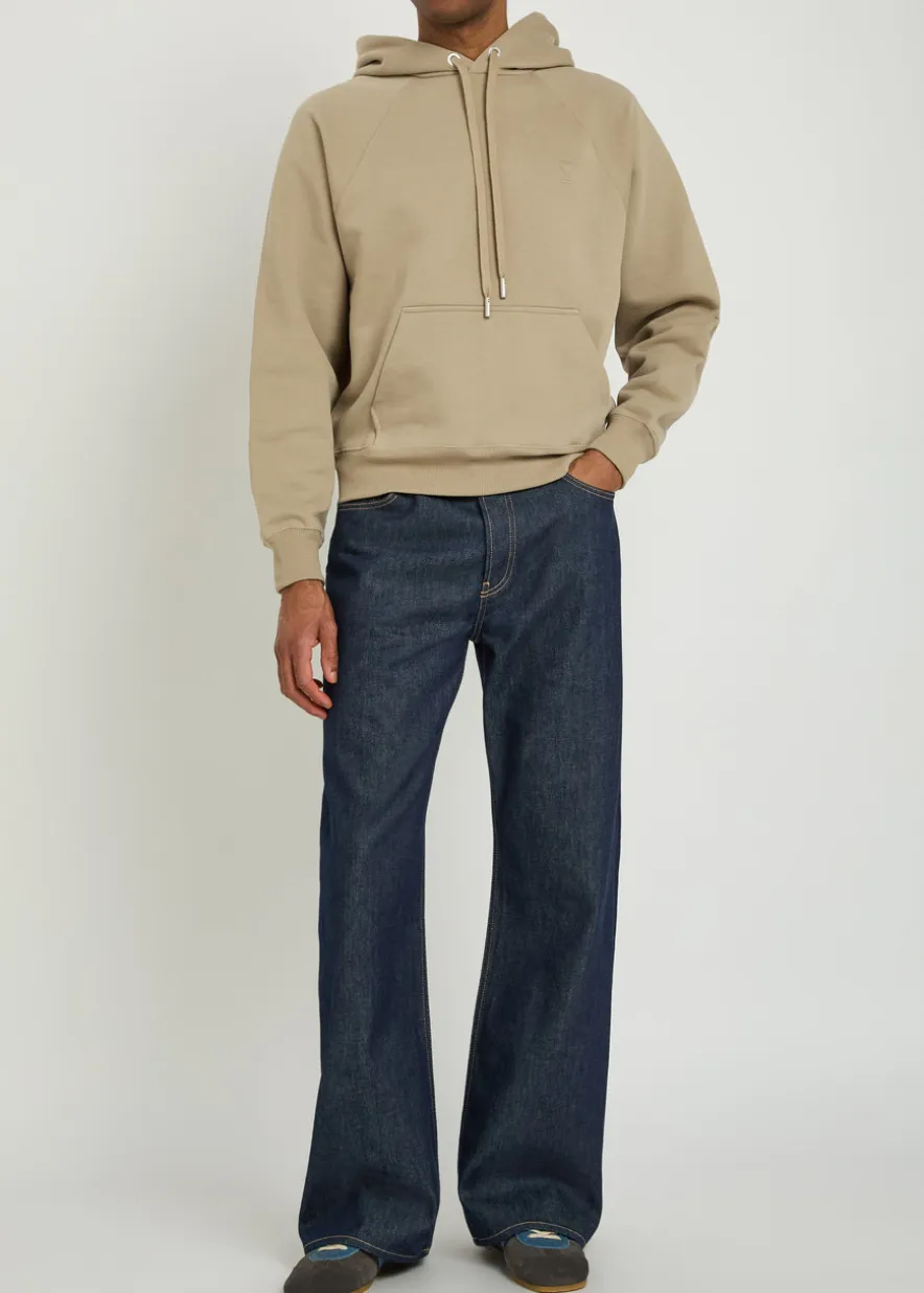 Logo-embroidered hooded cotton sweatshirt