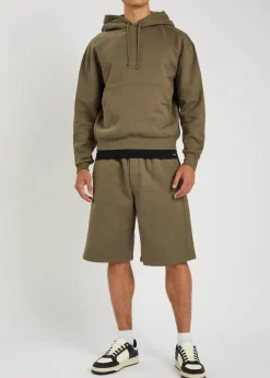 Logo-embroidered hooded cotton sweatshirt