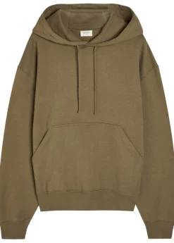 Logo-embroidered hooded cotton sweatshirt