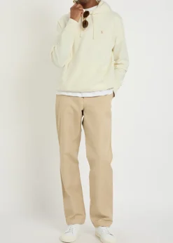 Logo-embroidered hooded cotton sweatshirt