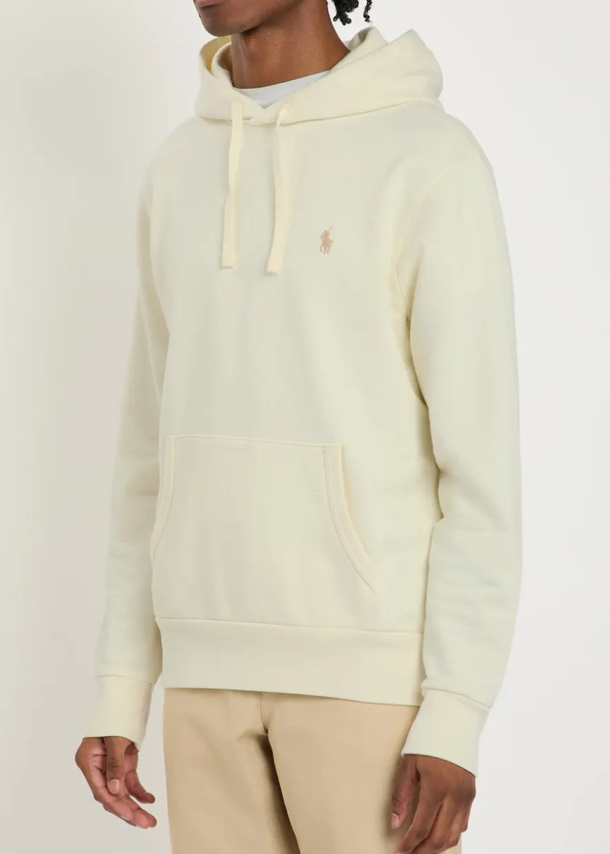 Logo-embroidered hooded cotton sweatshirt