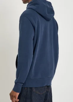Logo-embroidered hooded cotton sweatshirt