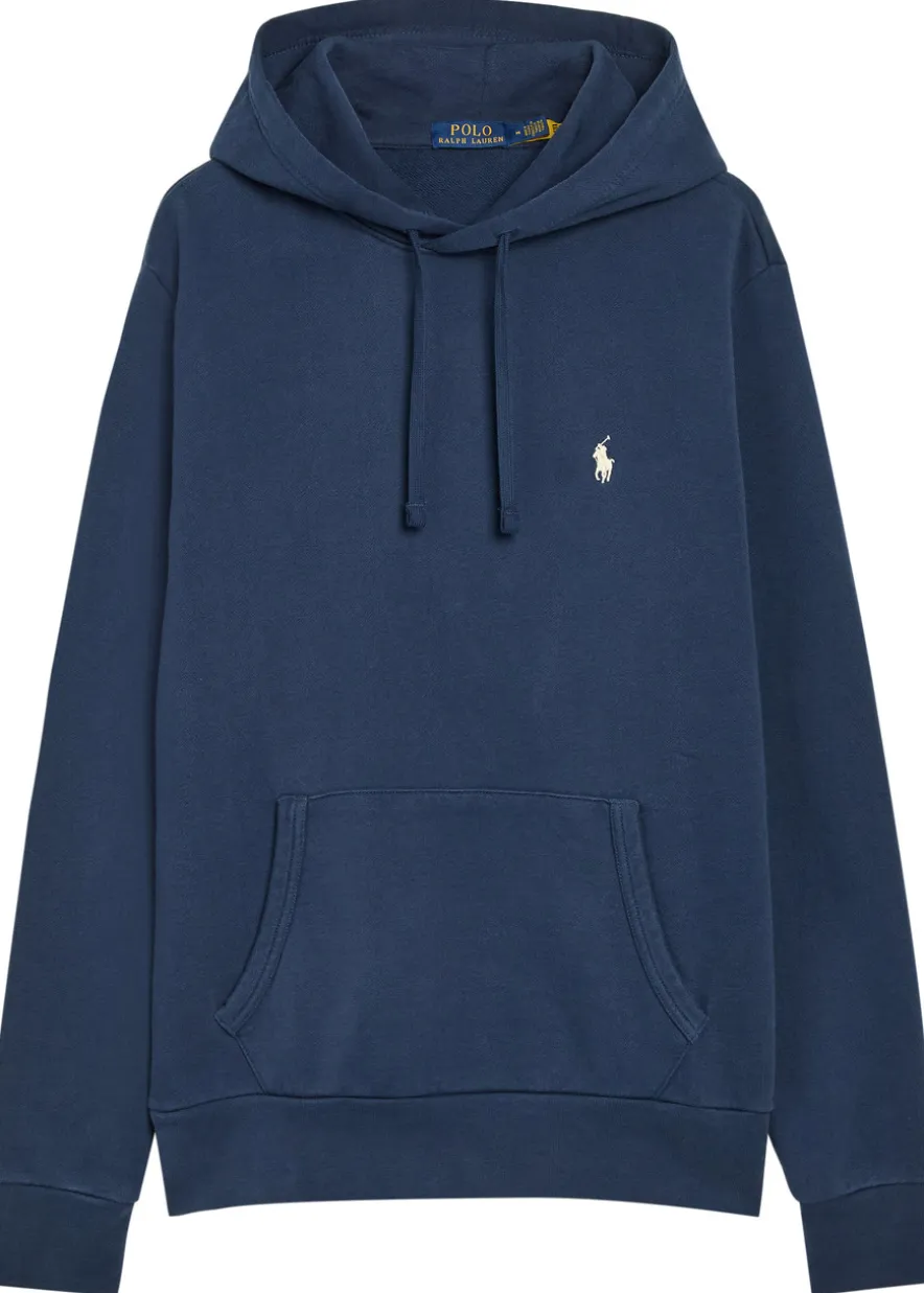 Logo-embroidered hooded cotton sweatshirt