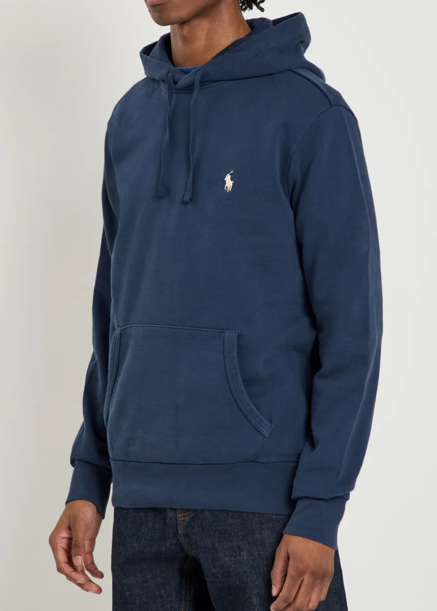 Logo-embroidered hooded cotton sweatshirt