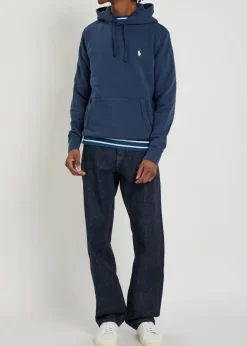 Logo-embroidered hooded cotton sweatshirt