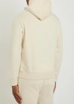 Logo-embroidered hooded cotton-blend sweatshirt