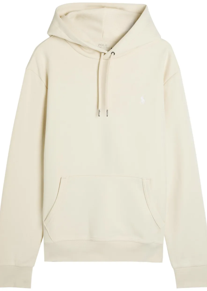 Logo-embroidered hooded cotton-blend sweatshirt
