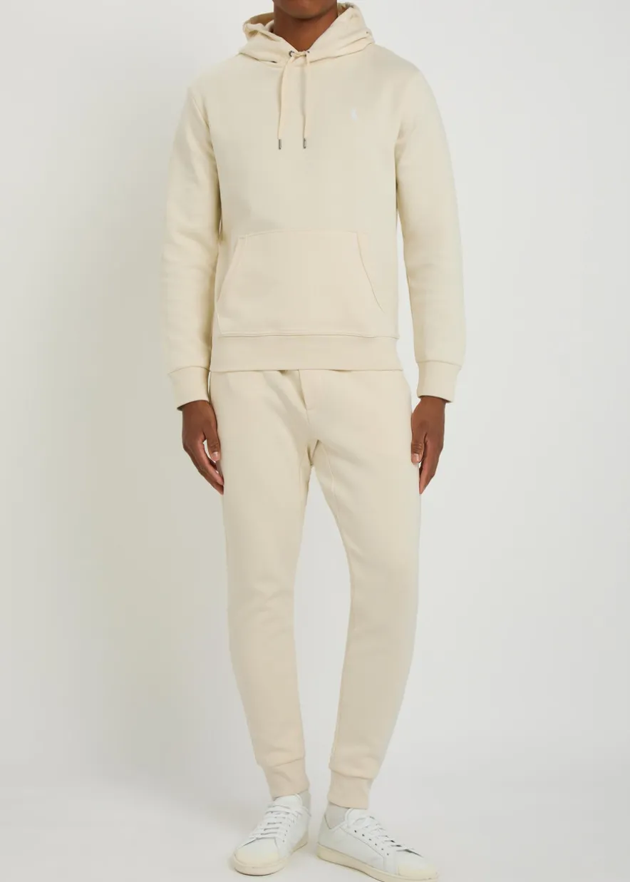 Logo-embroidered hooded cotton-blend sweatshirt