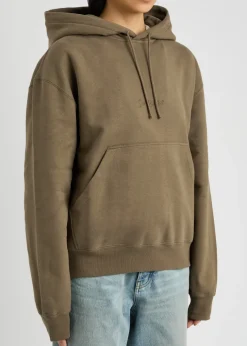 Logo-embroidered hooded cotton sweatshirt