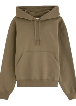 Logo-embroidered hooded cotton sweatshirt