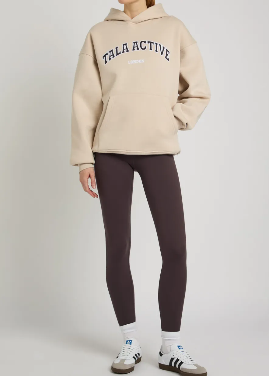 Logo-embroidered hooded cotton-blend sweatshirt
