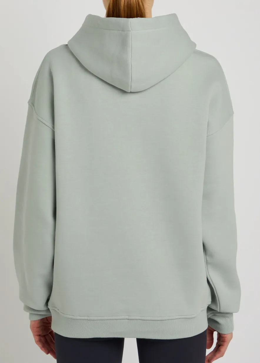 Logo-embroidered hooded cotton-blend sweatshirt