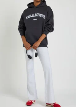Logo-embroidered hooded cotton-blend sweatshirt