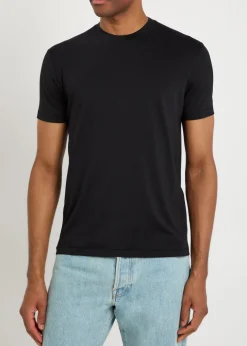 Logo-embroidered jersey T-shirt
