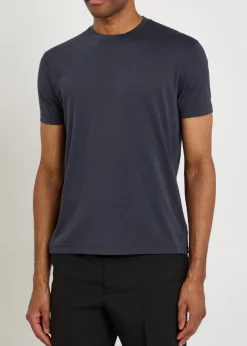 Logo-embroidered jersey T-shirt