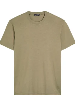 Logo-embroidered jersey T-shirt
