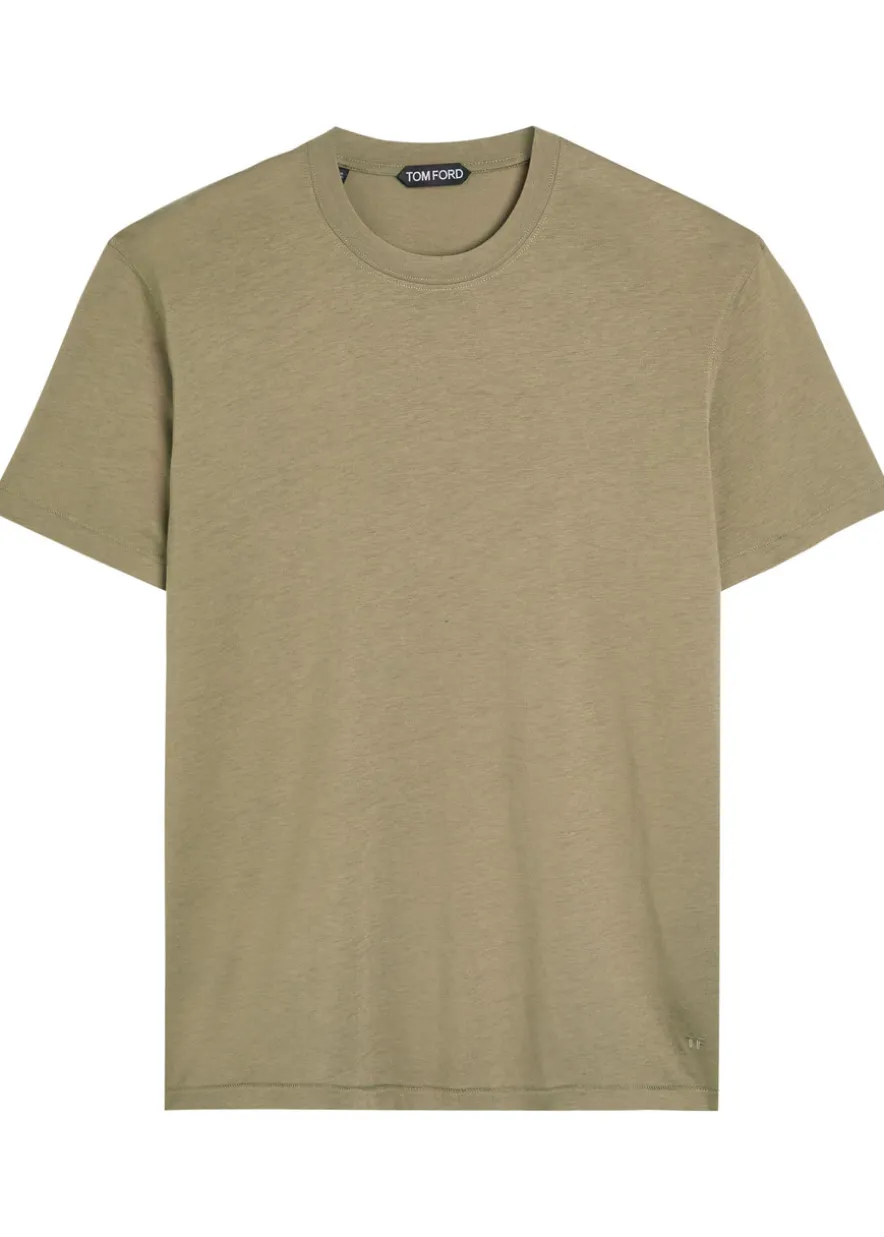 Logo-embroidered jersey T-shirt
