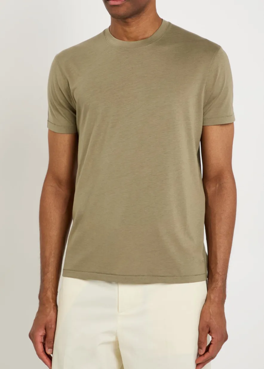 Logo-embroidered jersey T-shirt