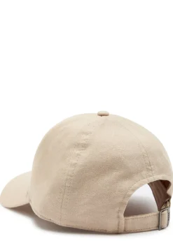 Logo-embroidered linen cap