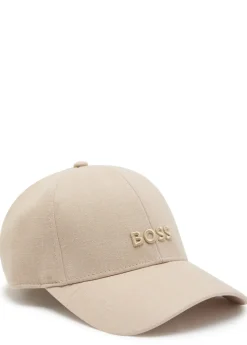 Logo-embroidered linen cap