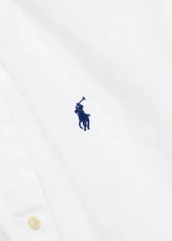 Logo-embroidered linen shirt