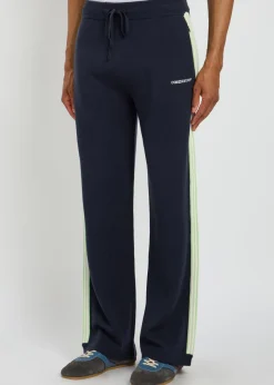 Logo-embroidered merino wool track trousers