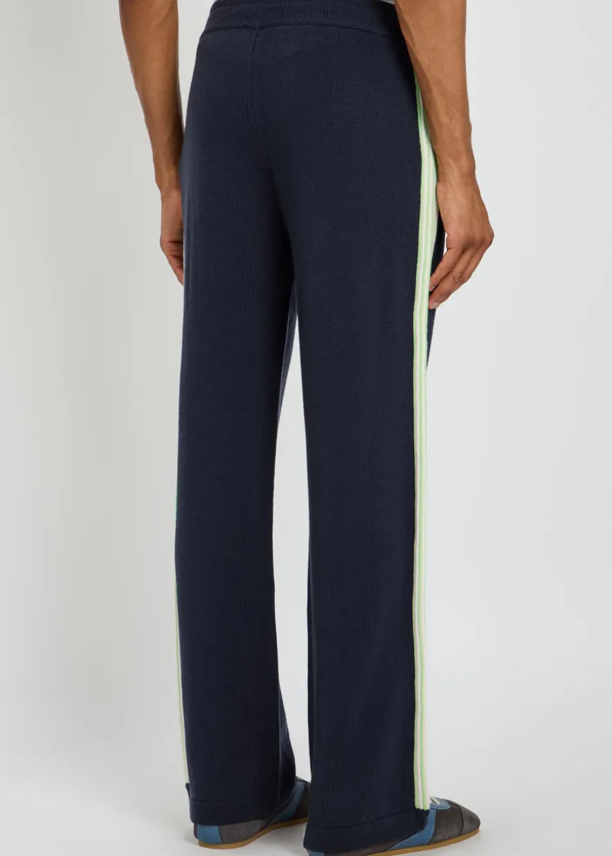 Logo-embroidered merino wool track trousers