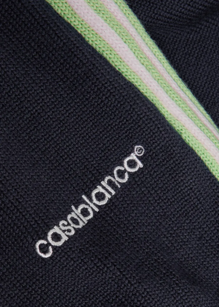 Logo-embroidered merino wool track trousers