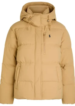 Logo-embroidered padded shell jacket