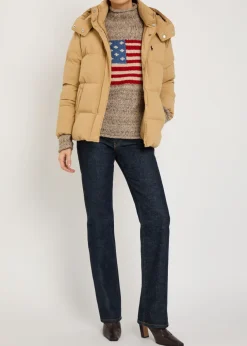 Logo-embroidered padded shell jacket