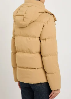 Logo-embroidered padded shell jacket