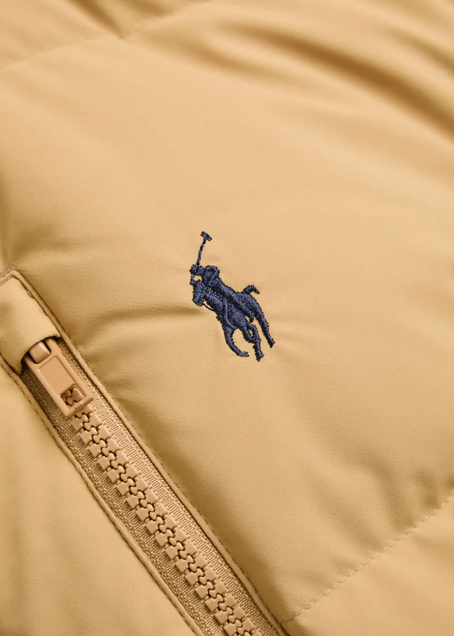 Logo-embroidered padded shell jacket