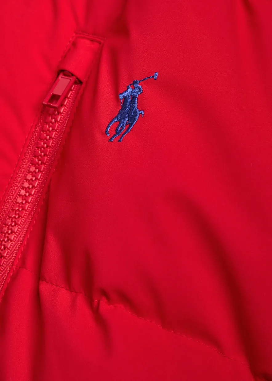 Logo-embroidered padded shell jacket