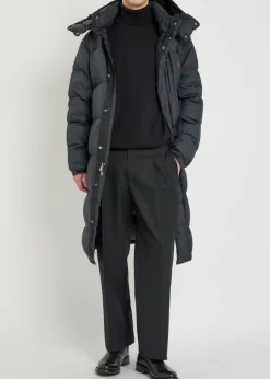 Logo-embroidered padded shell coat