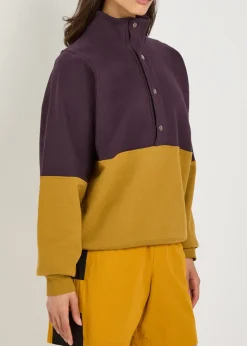 Logo-embroidered panelled cotton sweatshirt