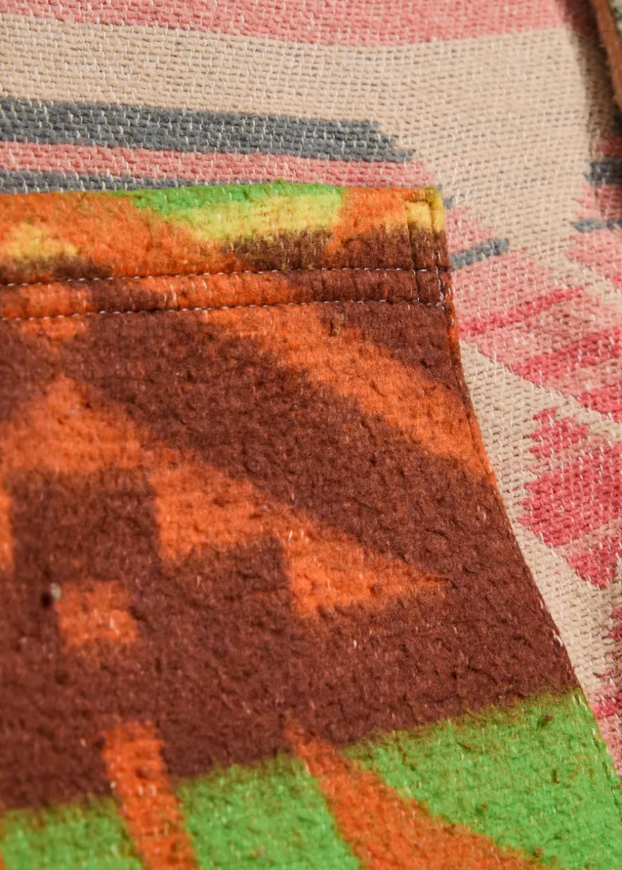 Logo-embroidered patterned cotton-blend cardigan