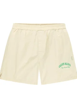 Logo-embroidered pinstriped cotton shorts