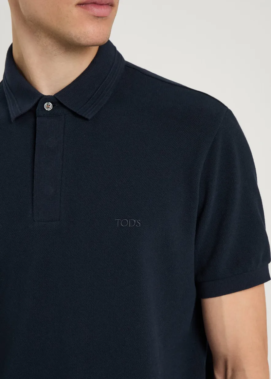 Logo-embroidered piqué cotton polo shirt