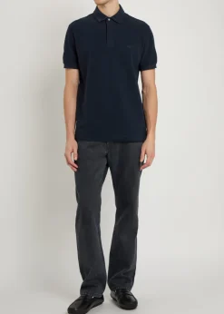 Logo-embroidered piqué cotton polo shirt