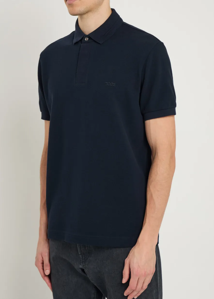 Logo-embroidered piqué cotton polo shirt