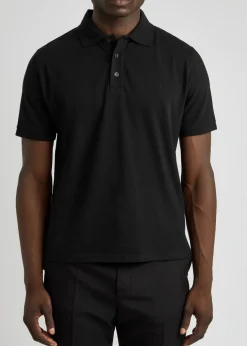 Logo-embroidered piqué cotton polo shirt