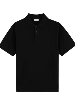 Logo-embroidered piqué cotton polo shirt