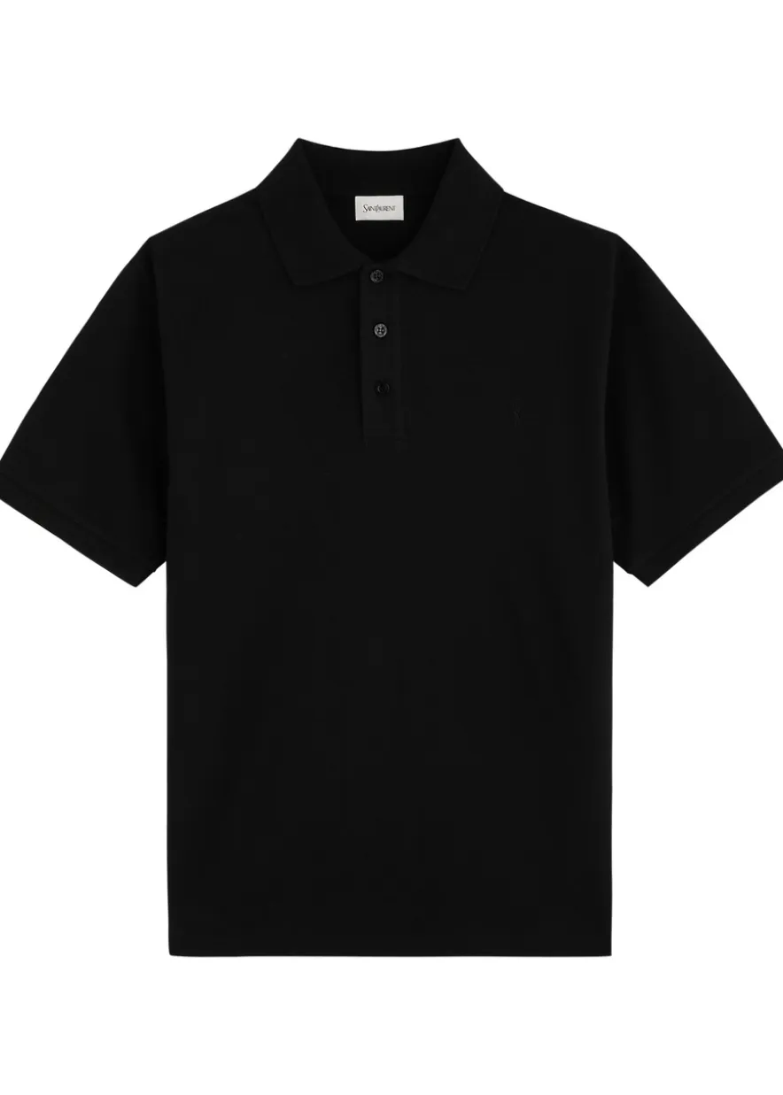 Logo-embroidered piqué cotton polo shirt