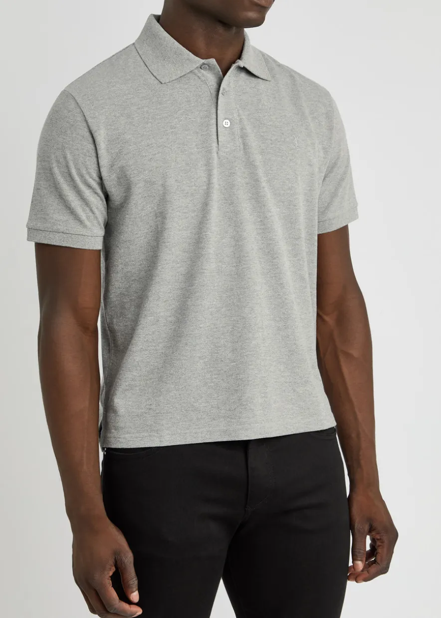 Logo-embroidered piqué cotton polo shirt